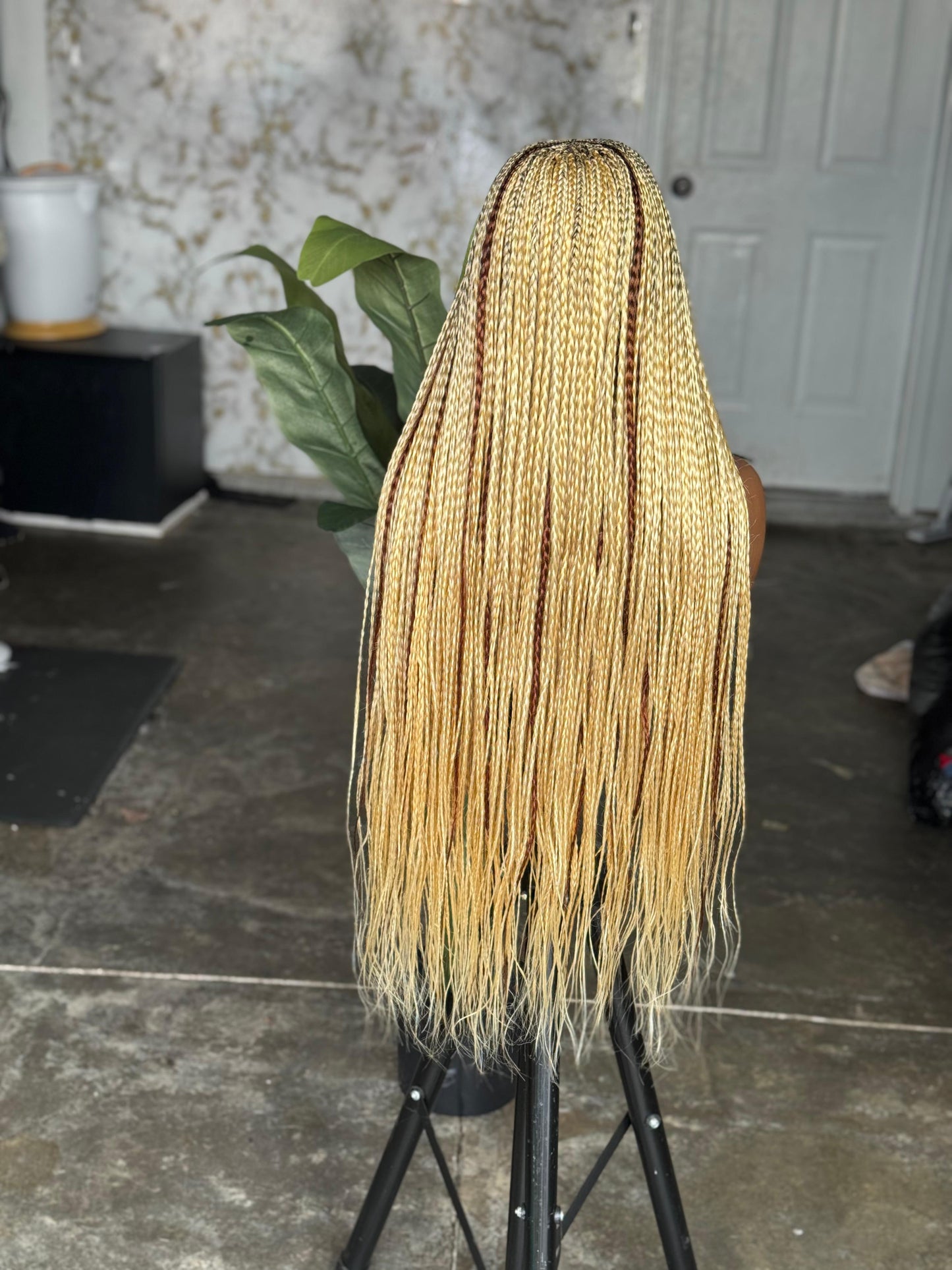 Pre Order: Closure Loose Braids Cornrow Wig 28/30 Inches Human Lace
