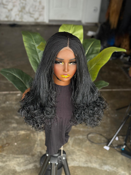 Made to Order: Amena Wig: 22" Black 4x4 Closure