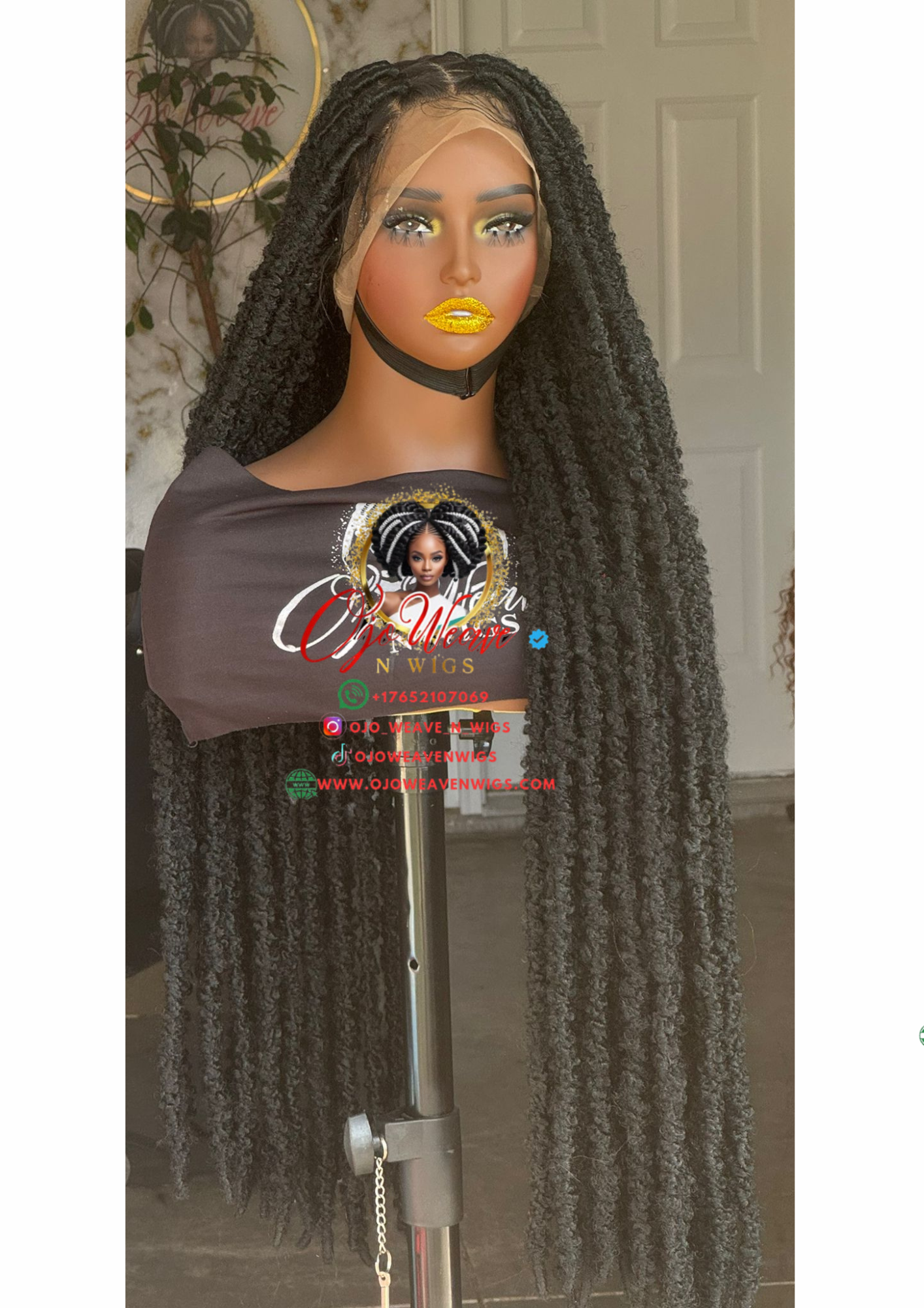 Tiffany Unit Full lace wig 28/30 inch Black Butterfly loc Ready to Ship