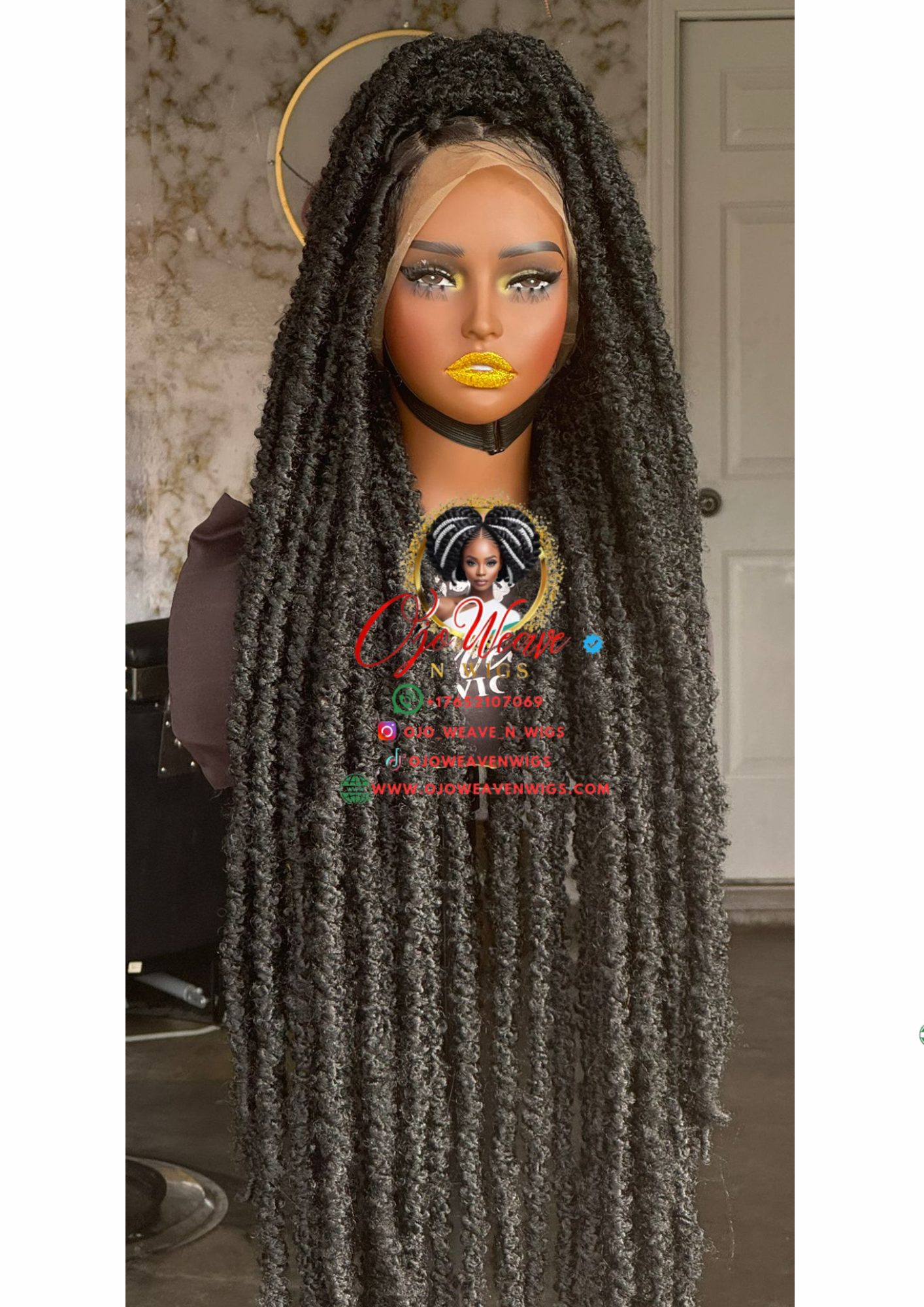 Tiffany Unit Full lace wig 28/30 inch Black Butterfly loc Ready to Ship