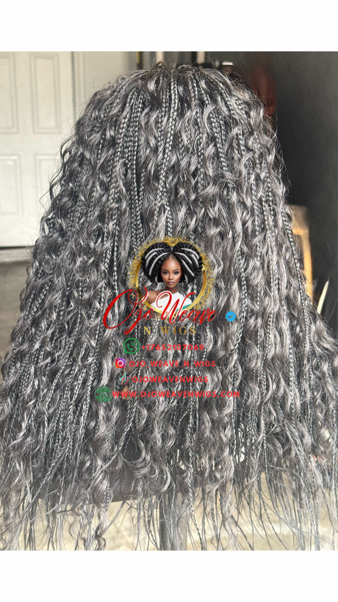 Boho Wig with 5x5 Closure - 18" - 1B : Made to Order
