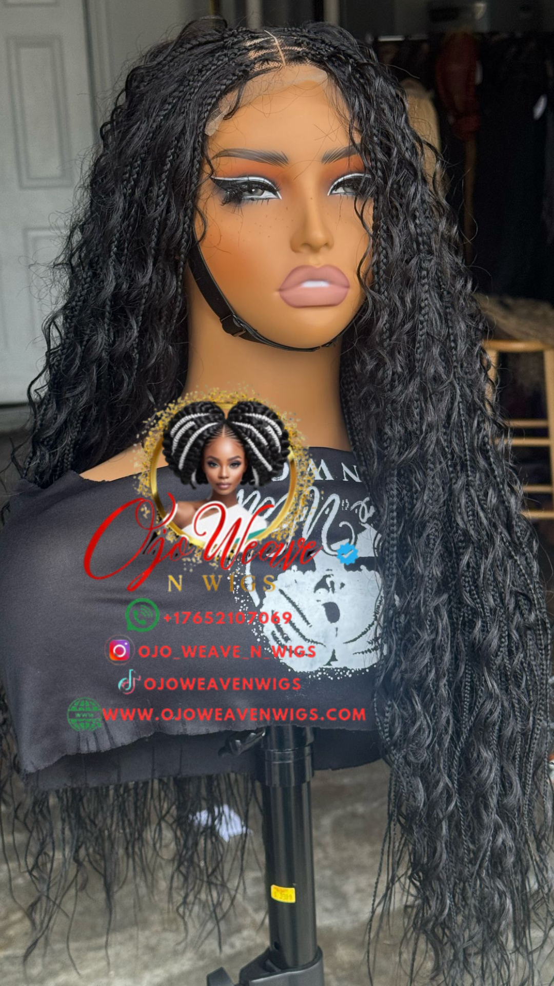 24" Black Boho Wig Mine Unit - Made to Order - 5x5 Closure