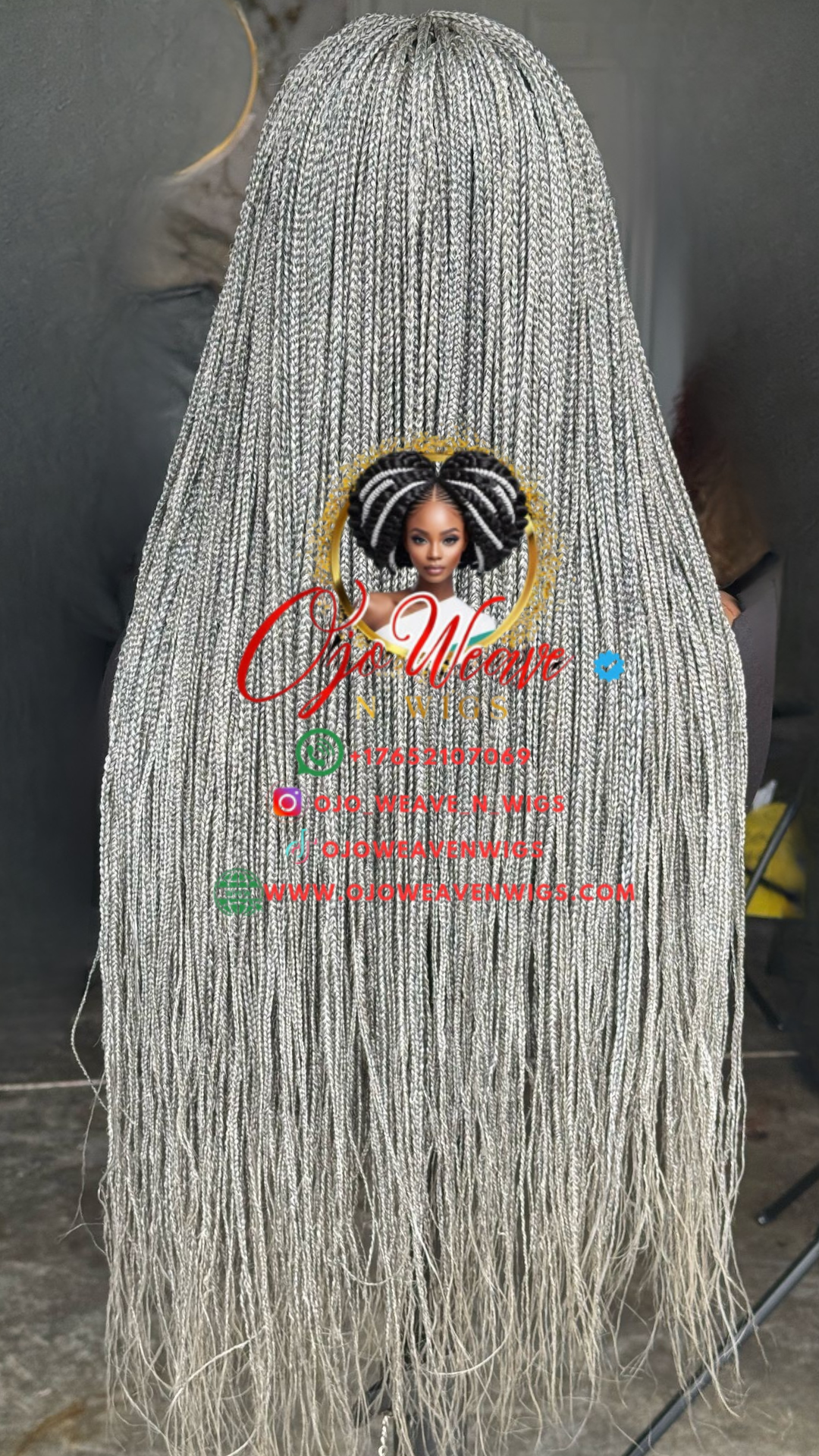 26" Grey Micro Braids - Ready to Ship