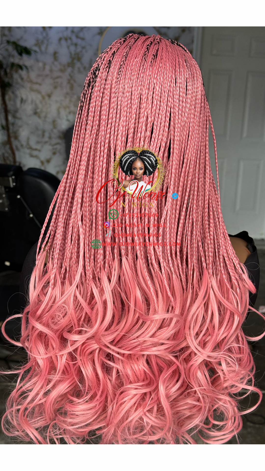 Pink Knotless Closure Wig - Fine Unit - Ready to Ship