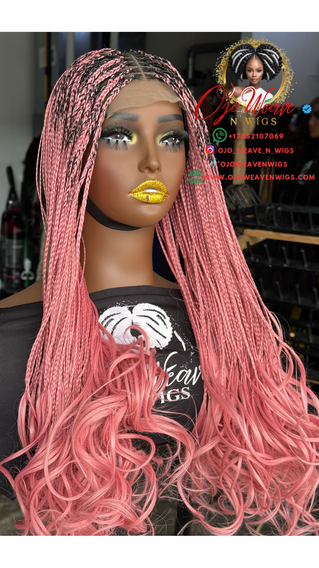 Pink Knotless Closure Wig - Fine Unit - Ready to Ship