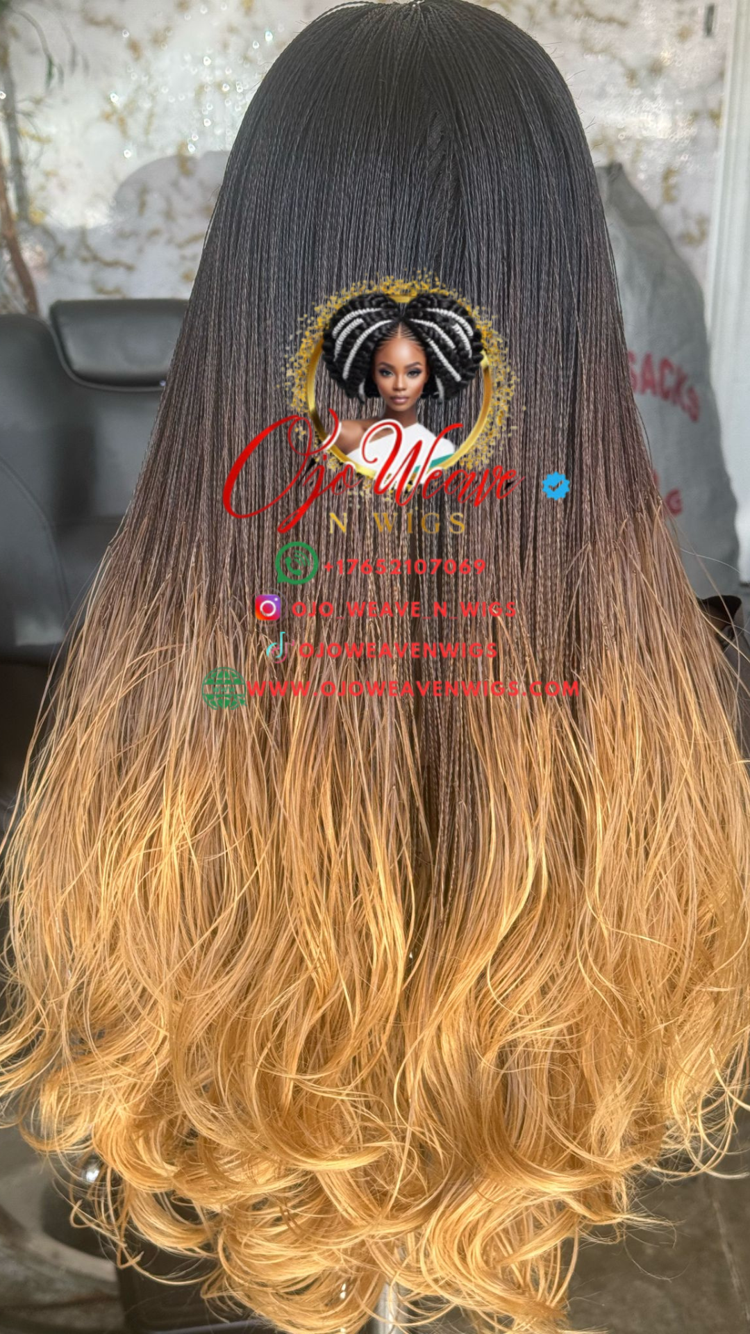 Amena Micro Twist Ombre Wig: Pre Order