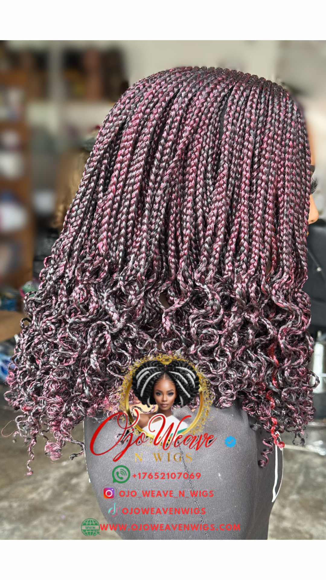 Bianca Curls Highlighted Burgundy: Ready to Ship