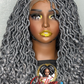 Monica Unit 14 Inch Grey Crochet Wig: Made to Order