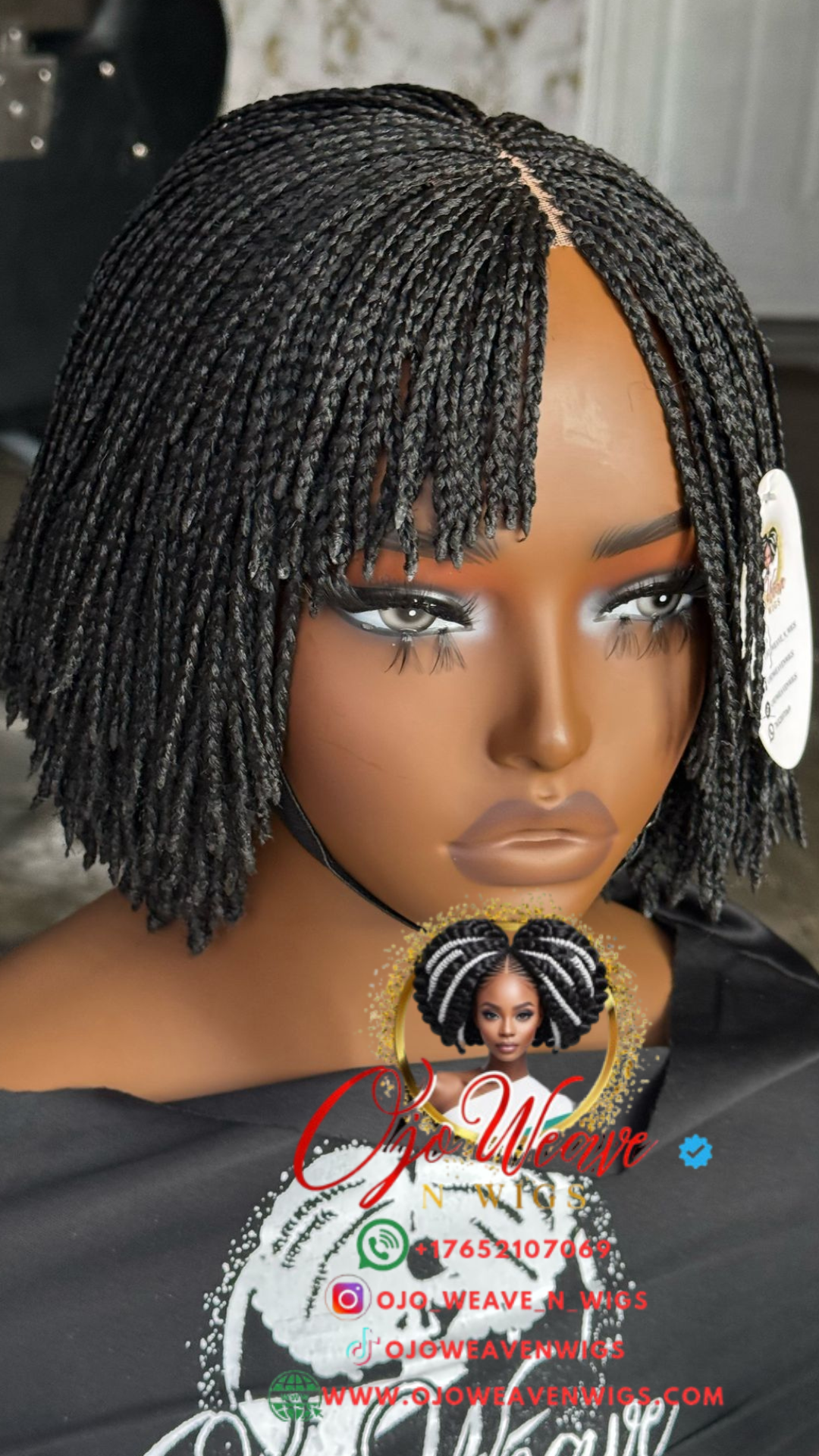 Maxin: Color Black Glueless Closure Wig: Made to Order