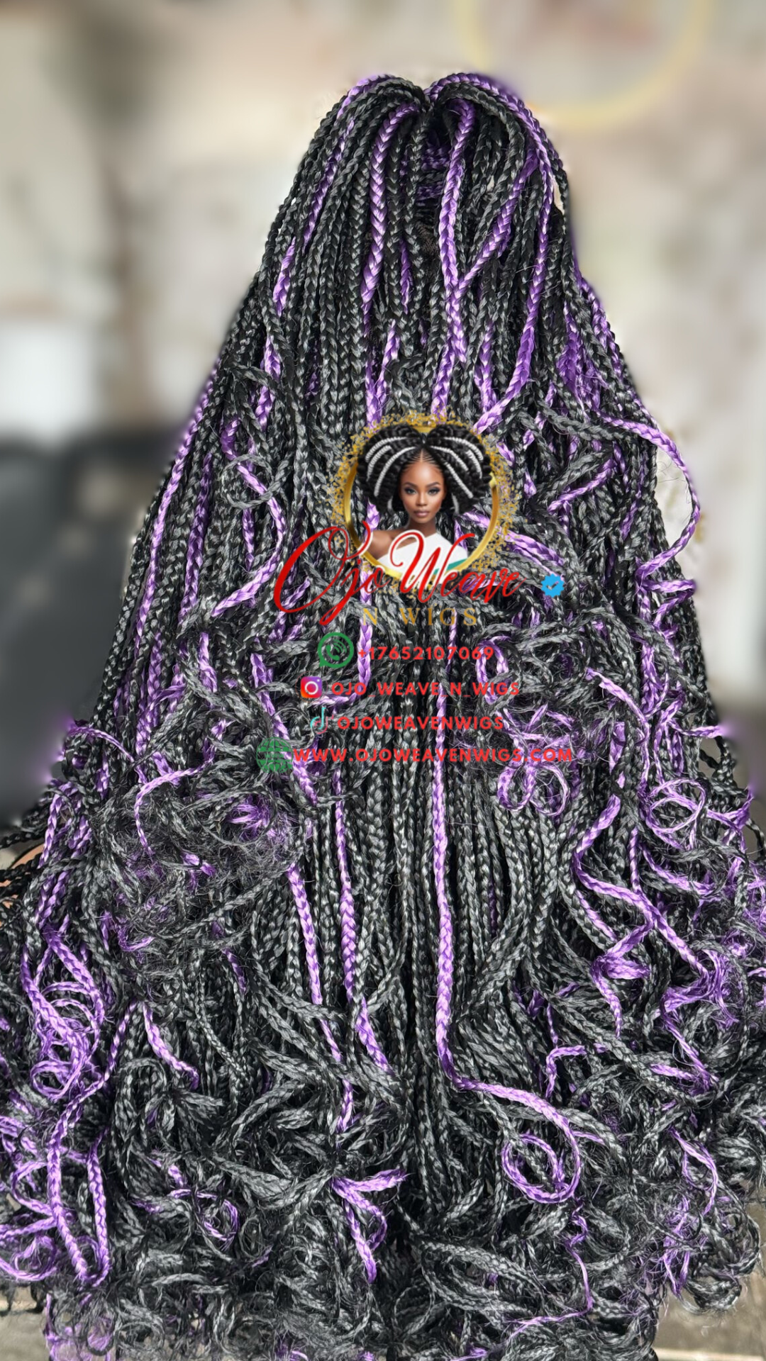 Val Full Lace Unit: Purple Highlights - Ready to Ship