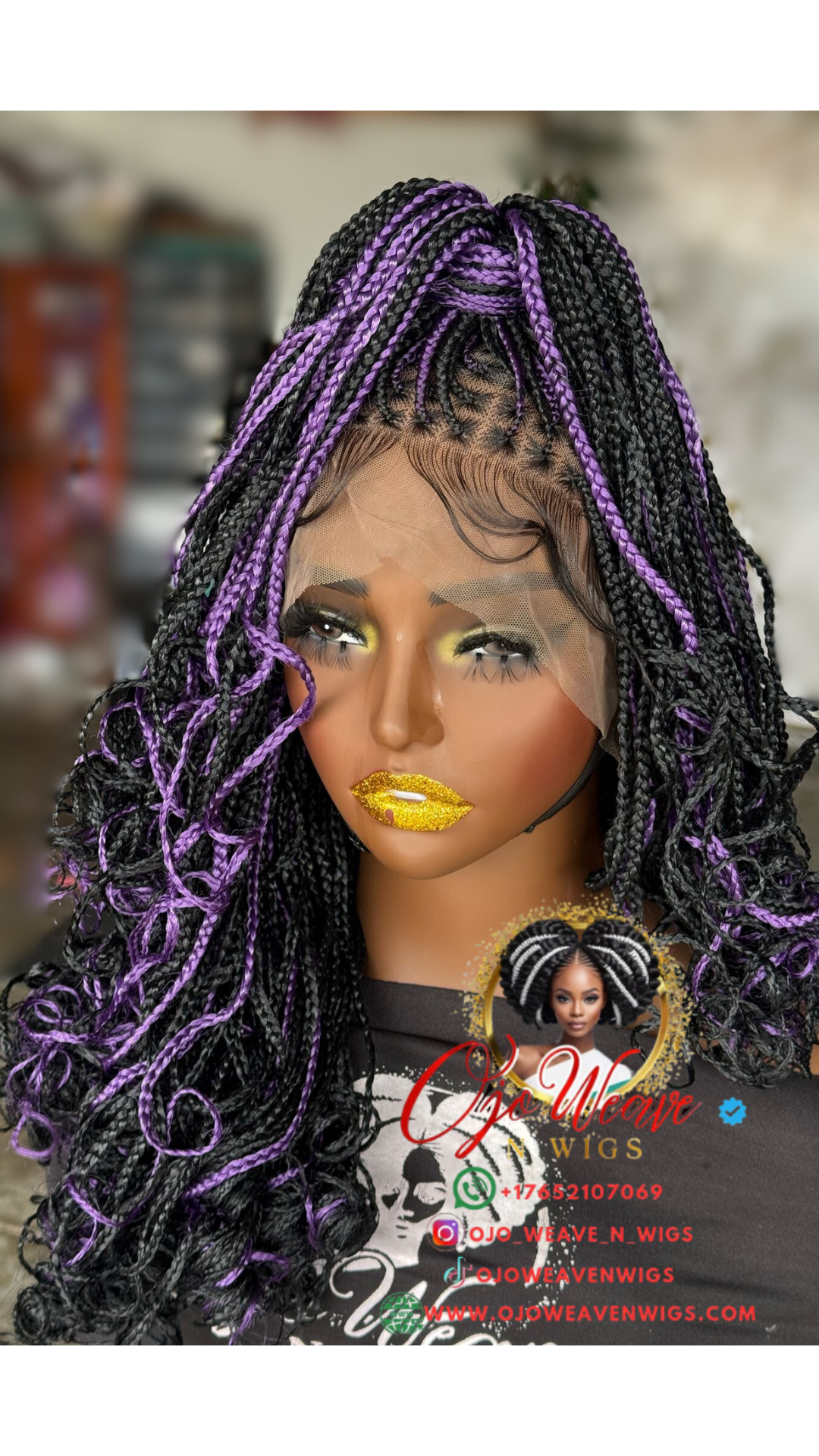 Val Full Lace Unit: Purple Highlights - Ready to Ship