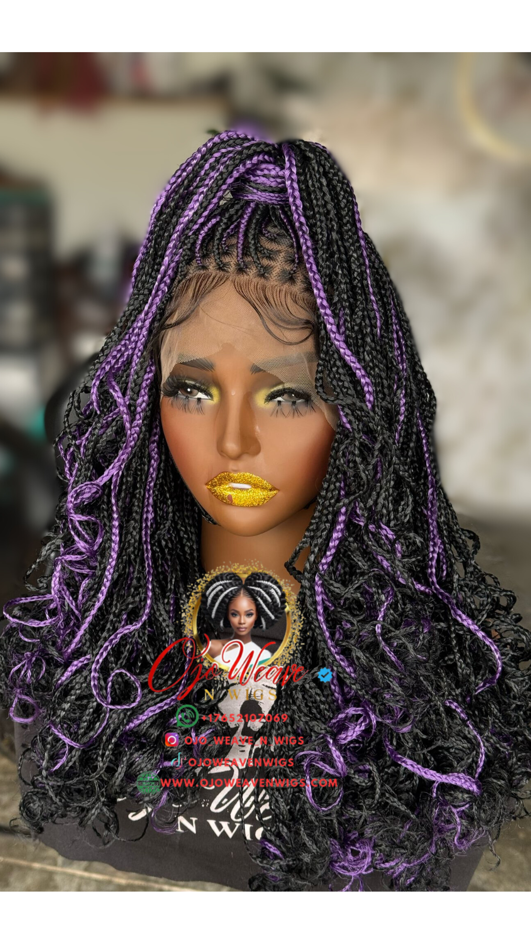 Val Full Lace Unit: Purple Highlights - Ready to Ship