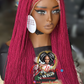 Flaky Unit - 360 Lace Micro Twisted Wig: Color Burgundy
