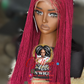 Flaky Unit - 360 Lace Micro Twisted Wig: Color Burgundy