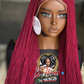Flaky Unit - 360 Lace Micro Twisted Wig: Color Burgundy