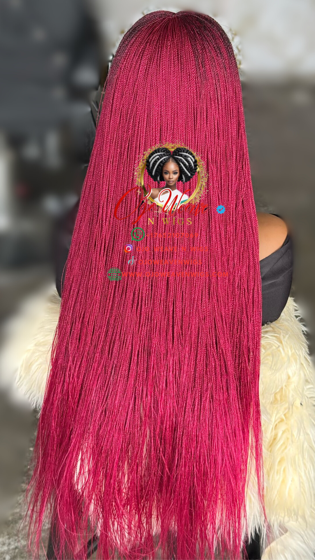 Burgundy Esther Closure Wig - Ready to Ship