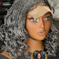 Ava Unit - Salt & Pepper Curly Wig: Made to Order