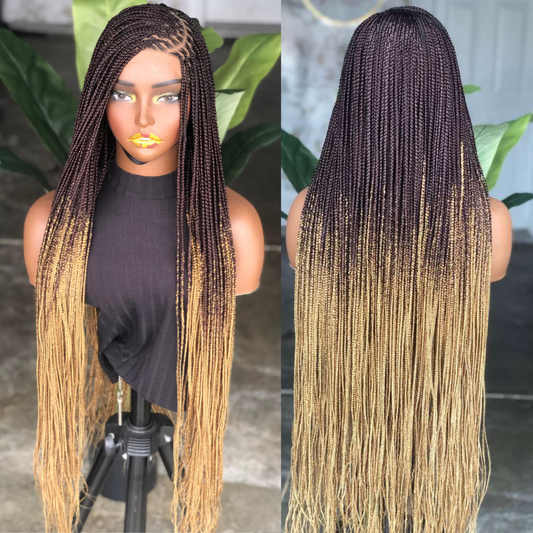 30" Side-Part Knotless Unit | Mixed 33/27 Copper Blonde | Made to Order