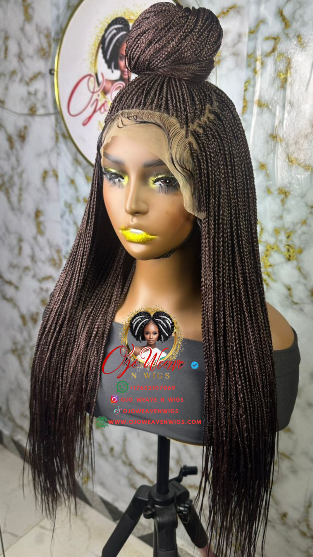 20-22" Micro Braid Sara Unit - Ready to Ship Braided Wig