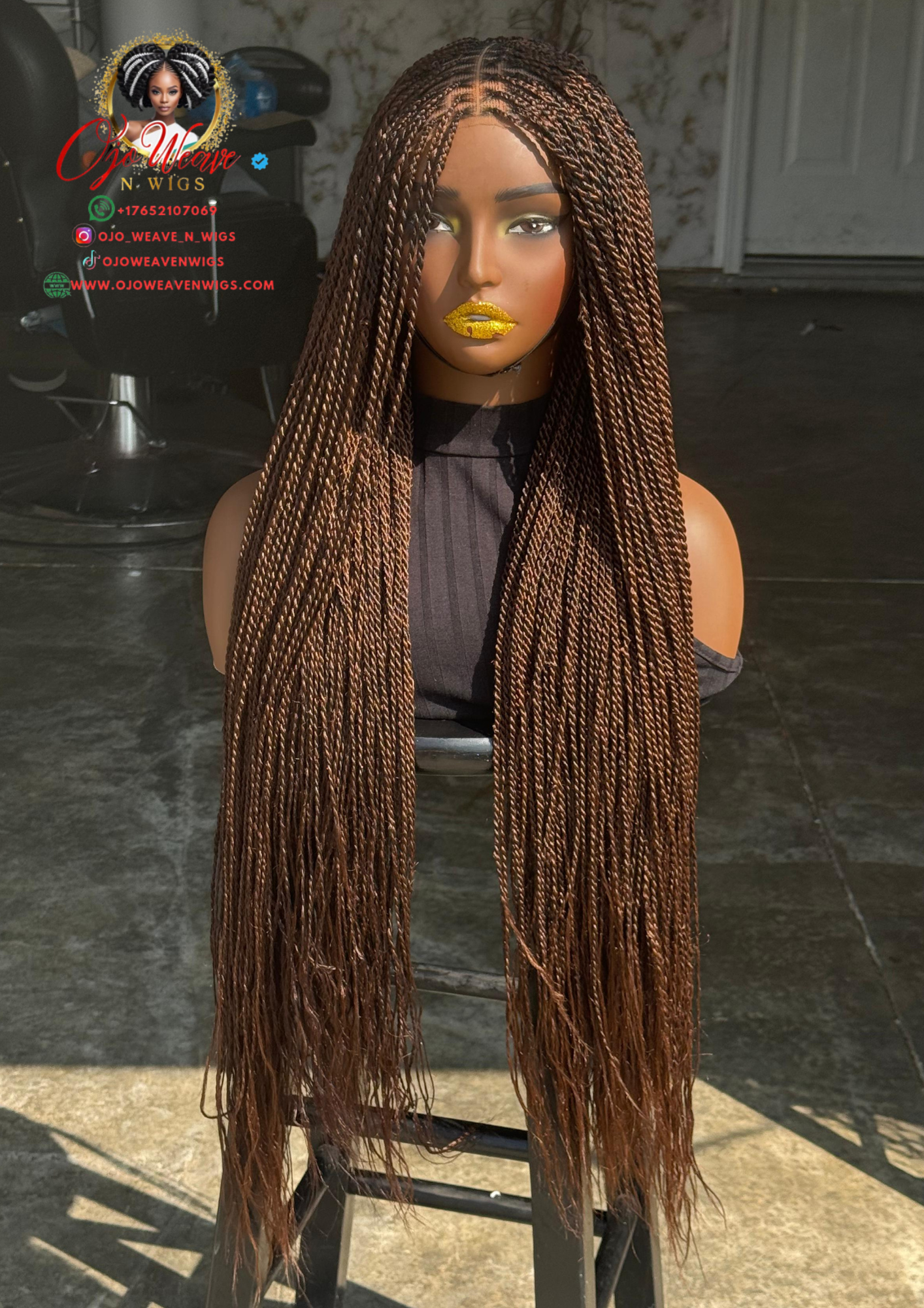 Senegalese Twist Closure Wig Ready to Ship 26/28 Inch Color 30/33 Mix