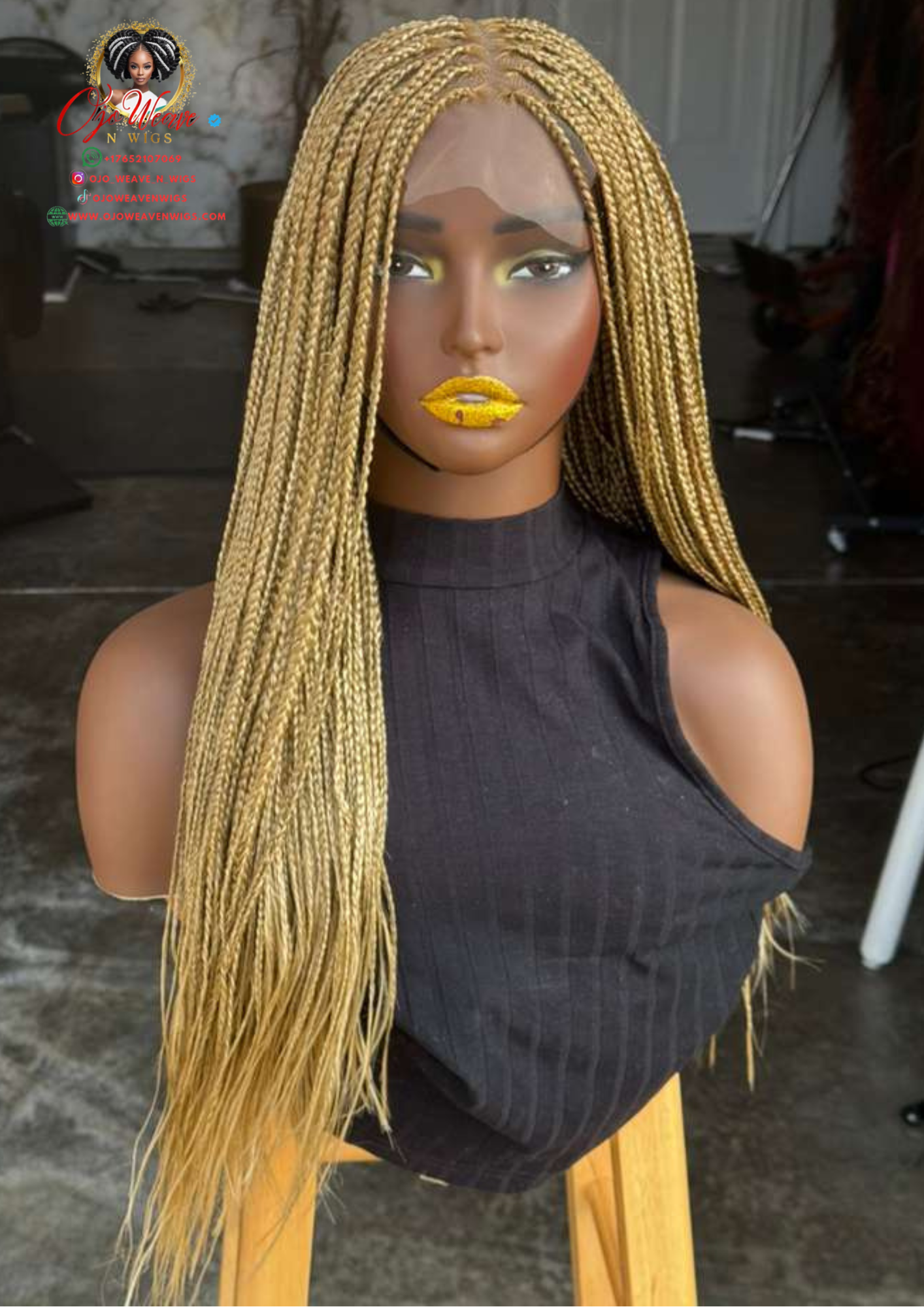 Knotless Braids Wig | 3x6 Lace Closure in Color 27/613
