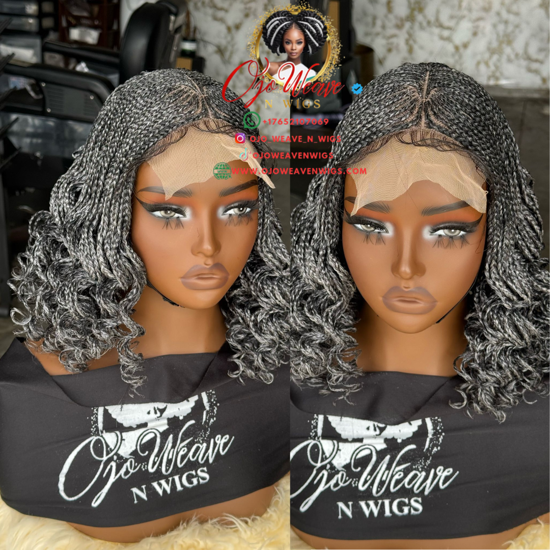 Ava Unit - Salt & Pepper Curly Wig: Made to Order