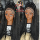 Sara Frontal Micro Black Wig: made to order