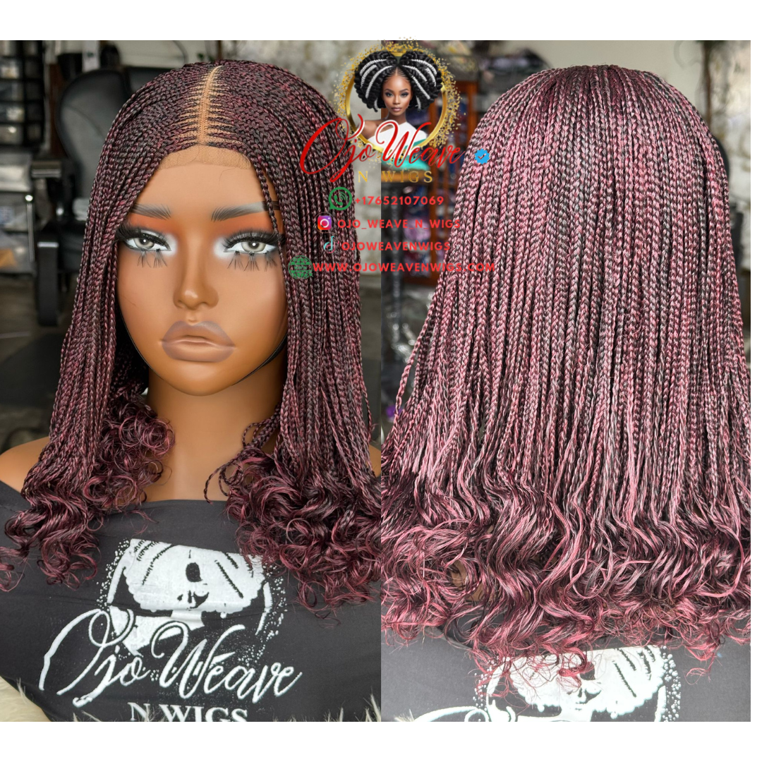 Bianca Burgundy Curl Wig - Made to Order