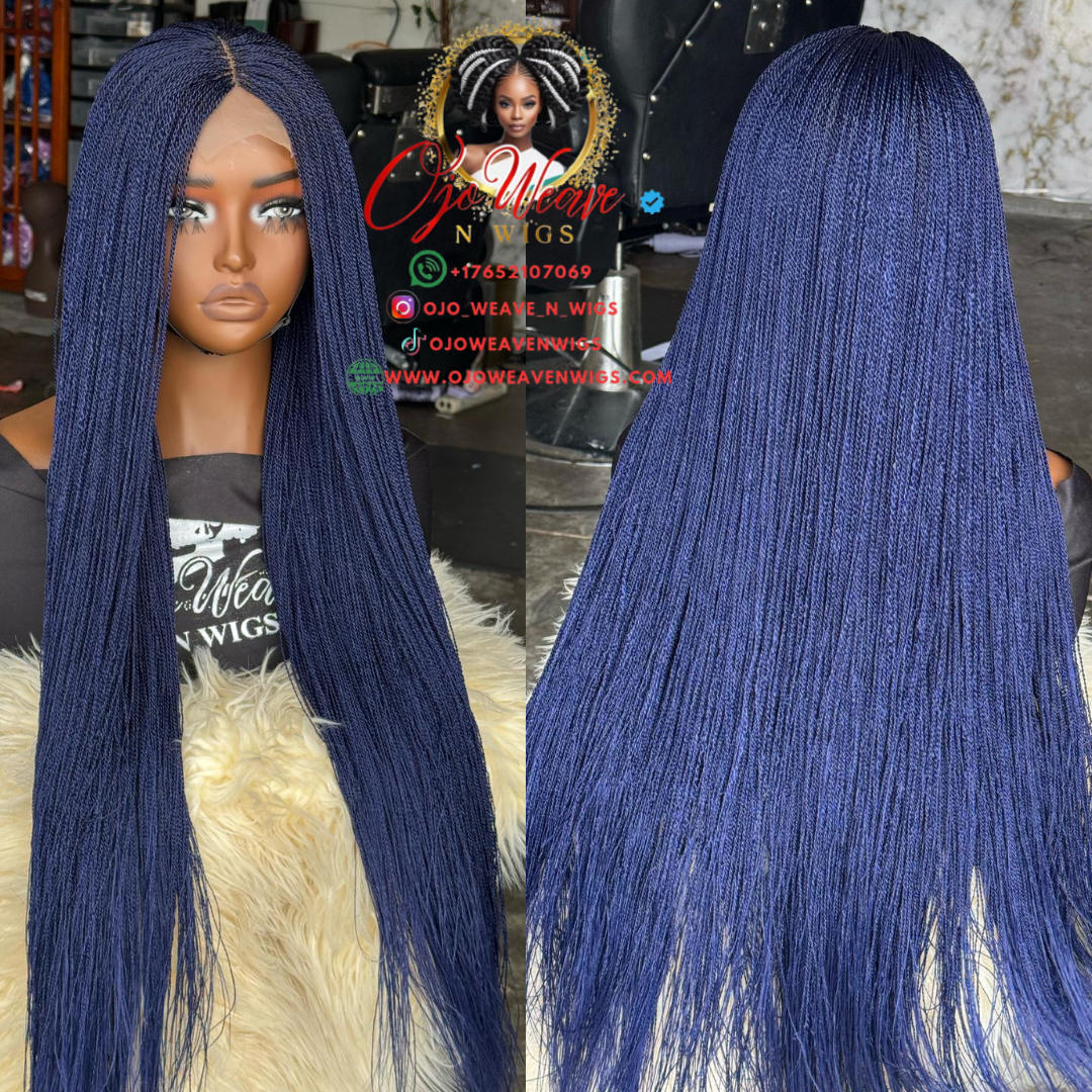Water Dark Blue Wig - 28 Inch, Ready to Ship