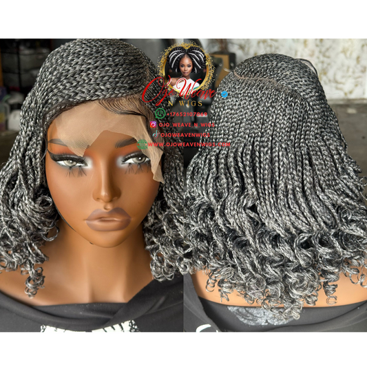 Gold Salt & Pepper Short Wig - 10 Inch: Ready to Ship