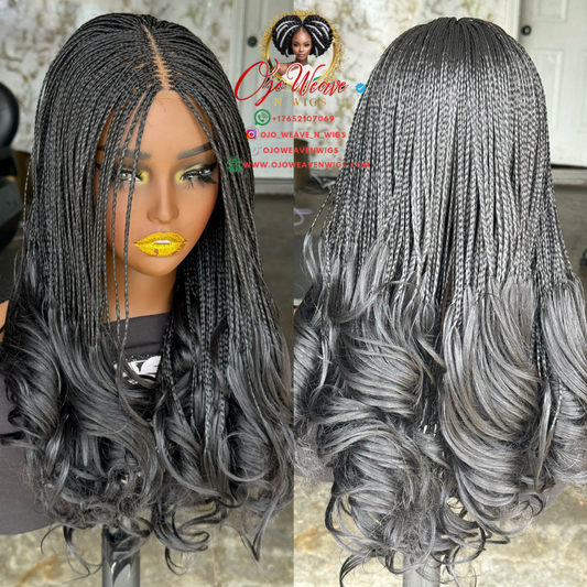 18/20" French Curl Glueless Closure Wig: Made to Order