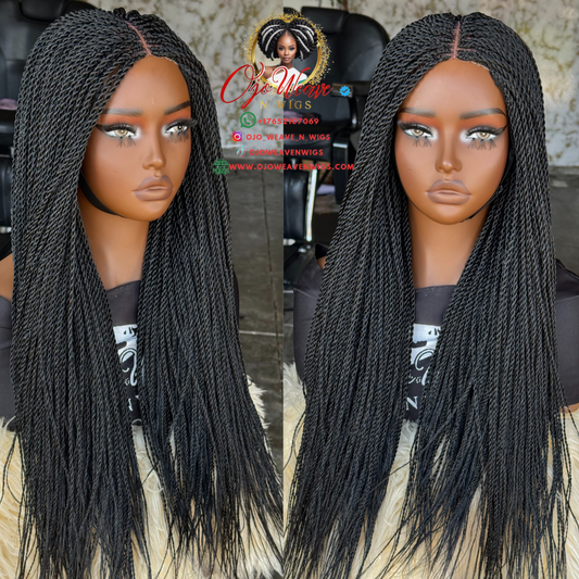 20/22 Inch Senegalese Twist Closure Wig - Ready to Ship