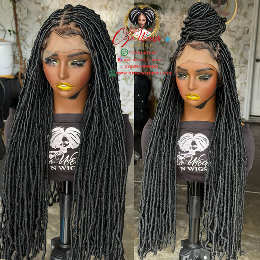 Ready-to-Ship Full Lace Locs - 26" 1B Human Hair