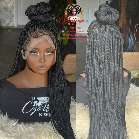 Full Lace Box Braid Wig | Color 1b | 18/20 Inch | Ready to Ship