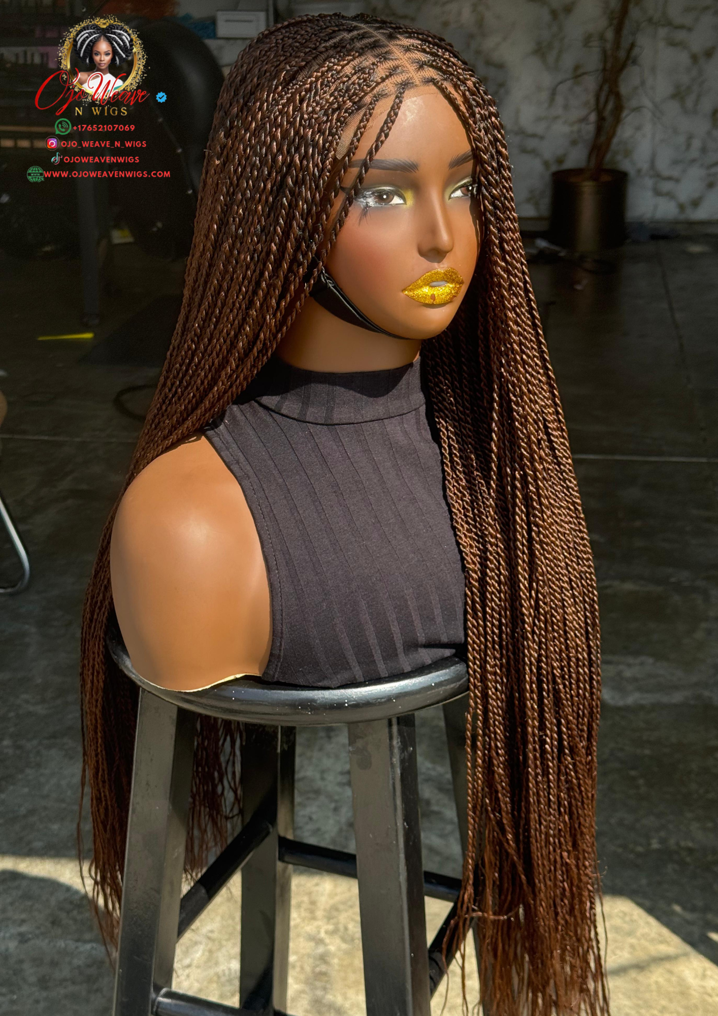 Senegalese Twist Closure Wig Ready to Ship 26/28 Inch Color 30/33 Mix