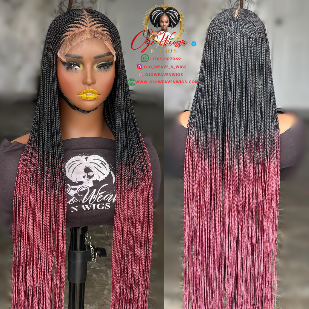 Victoria Black-Ombre Lace Unit 26/28" Human Hair Lace Wig: Ready to Ship