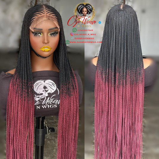 Victoria Black-Ombre Lace Unit 26/28" Human Hair Lace Wig: Ready to Ship