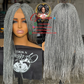 Liz Unit: 14" Grey Micro Braid Wig - Pre Order