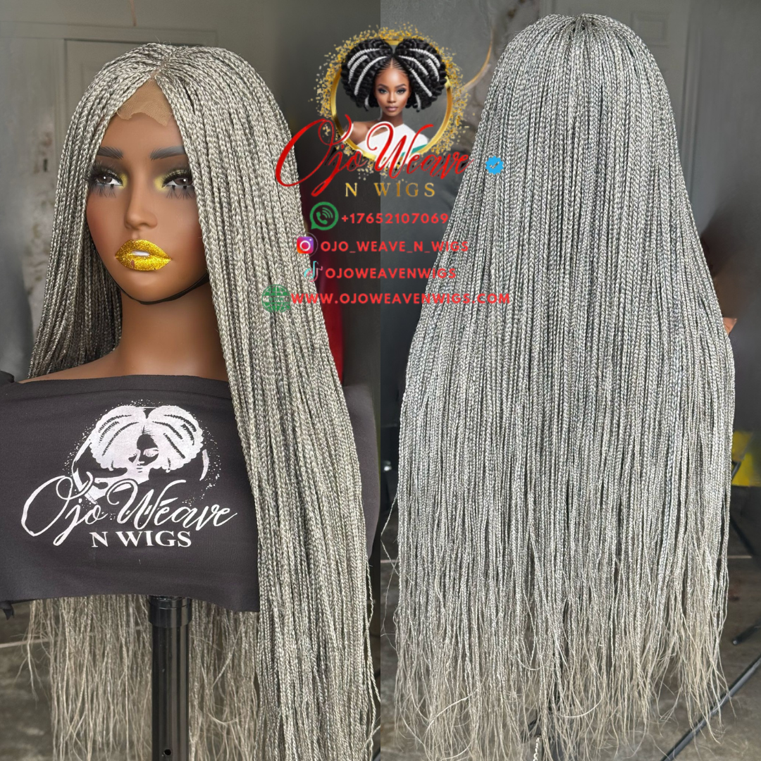 26" Grey Micro Braids - Ready to Ship