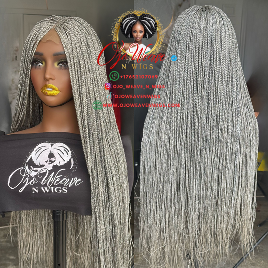 26" Grey Micro Braids - Ready to Ship