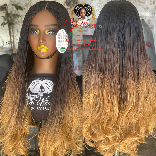 Amena Micro Twist Ombre Wig: Ready to Ship