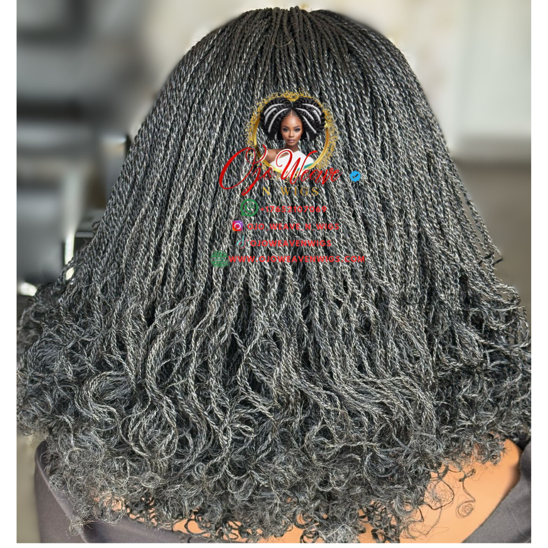 Amanda with Closure Micro Braid Wig Ready to Ship