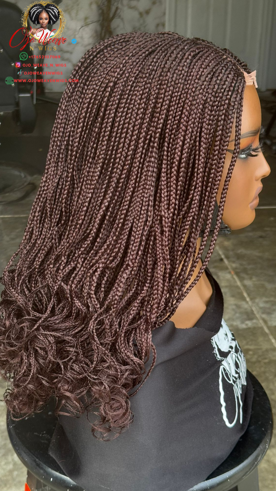 Ready to Ship: Fulani Braids Closure Wig 14/16 inch, Color 33