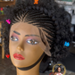 Kids Glueless Afro Cornrow Wig