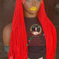 Lade Unit Red Braided Wig