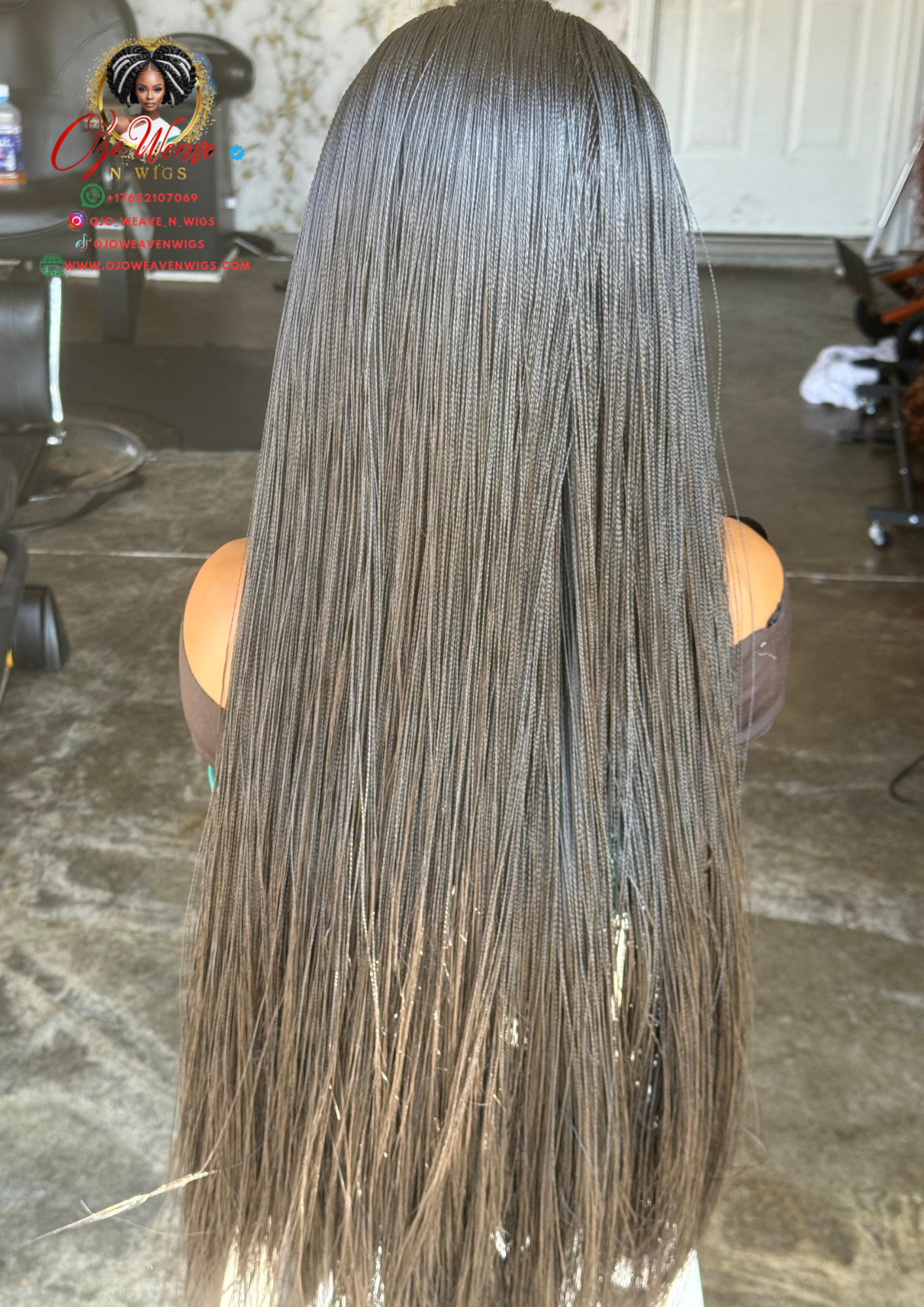 Micro Braids Wig | Ready-to-Ship 28-Inch Human Hair Frontal Wig