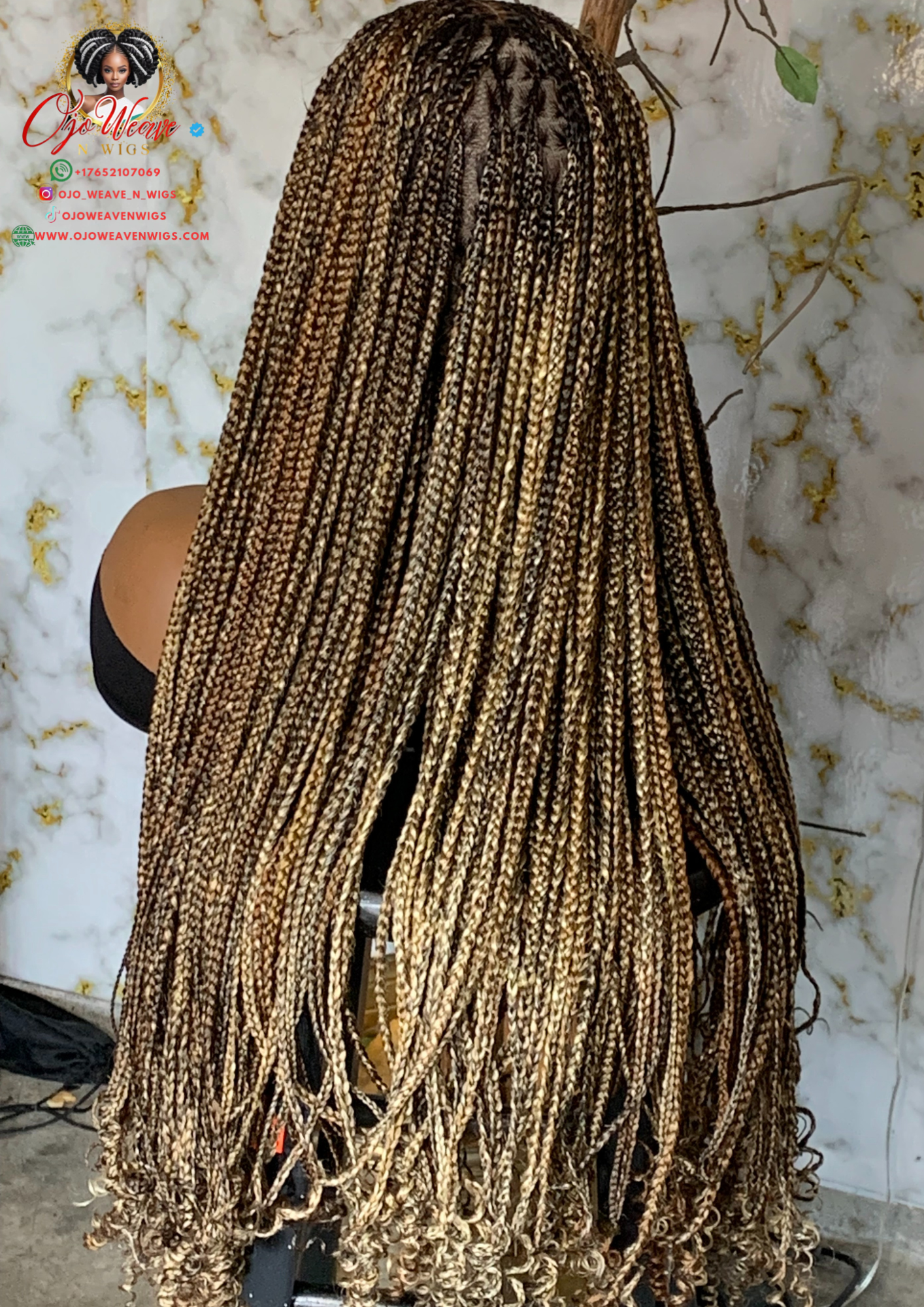 Full Lace Human Hair Knotless Braids Wig | Ready to Ship 30 Inch