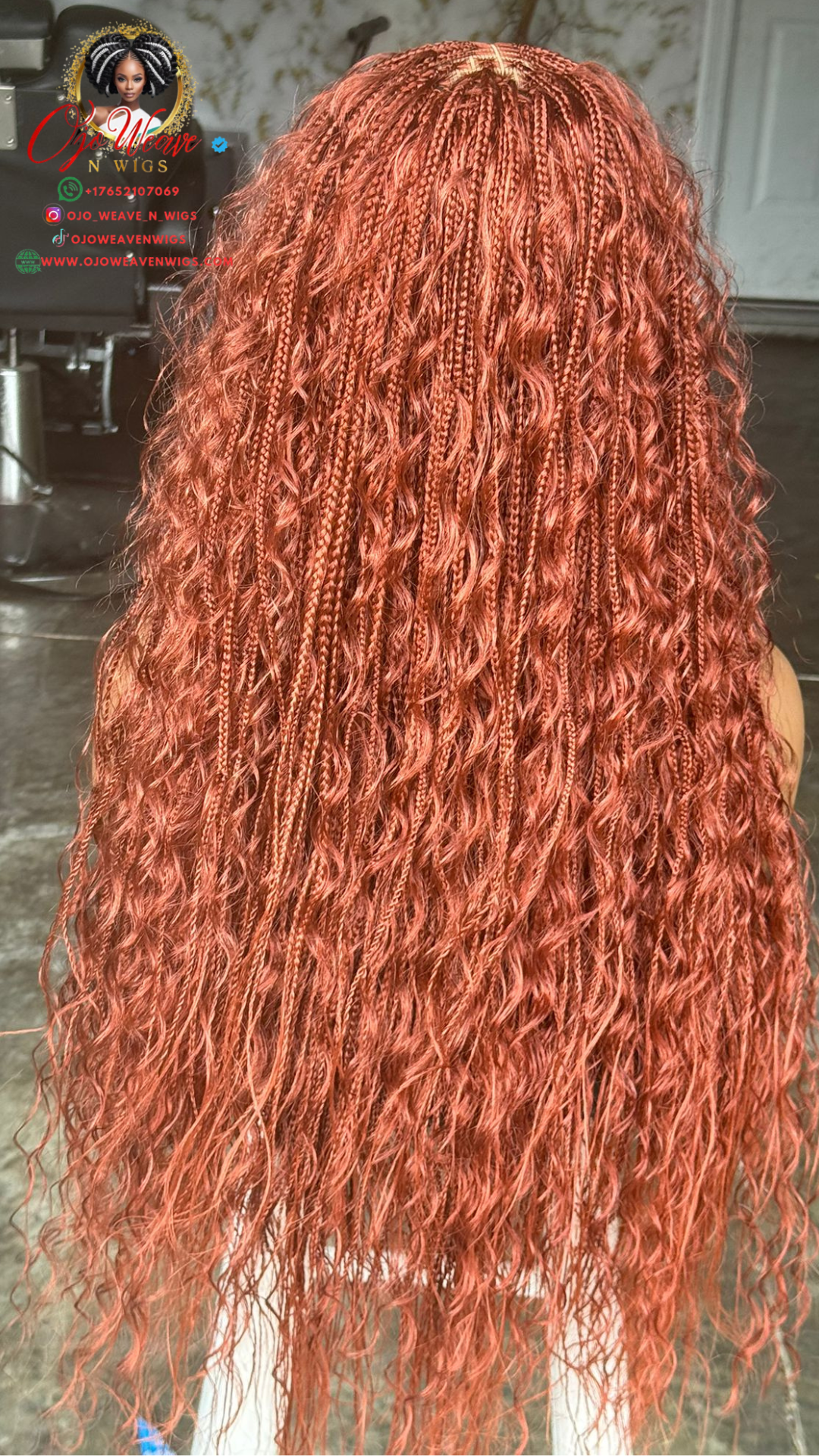 Ready to Ship: 24-Inch Ginger Boho Closure Wig