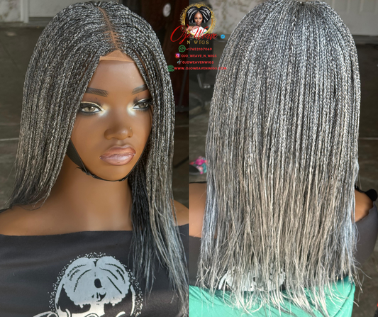 Bianca Glueless Salt & Pepper Wig | 12-Inch Ready-to-Ship Closure Wig