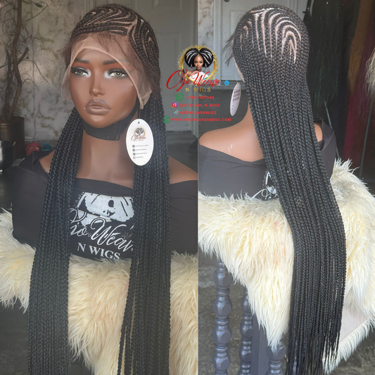 Full Lace Cornrow Wig - 100% Human hair Lace